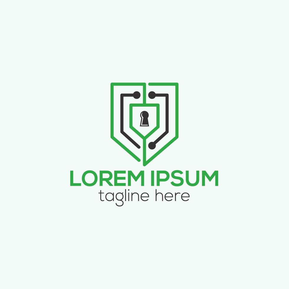 Security shield logo technology, security data logo design isolated vector template illustrationSecurity shield logo technology, security data logo design isolated vector template illustration