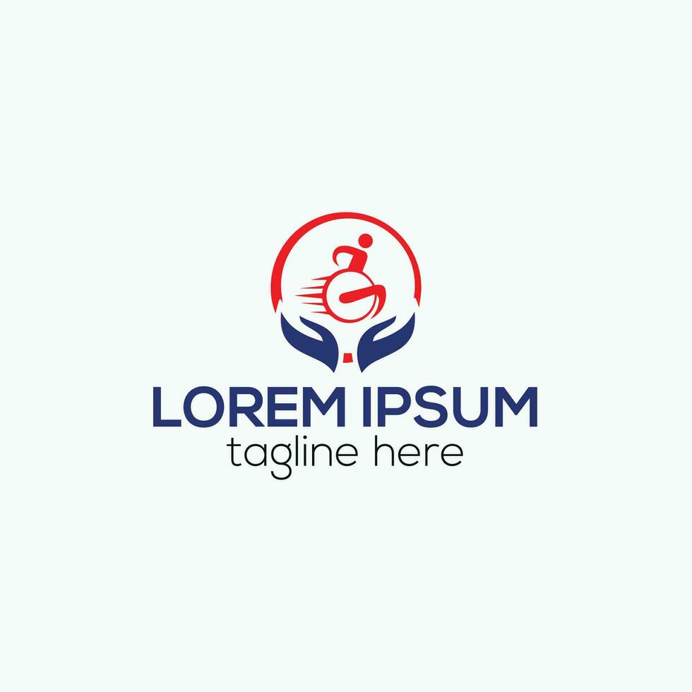 Disability leadership support healthcare logo design isolated vector template illustration