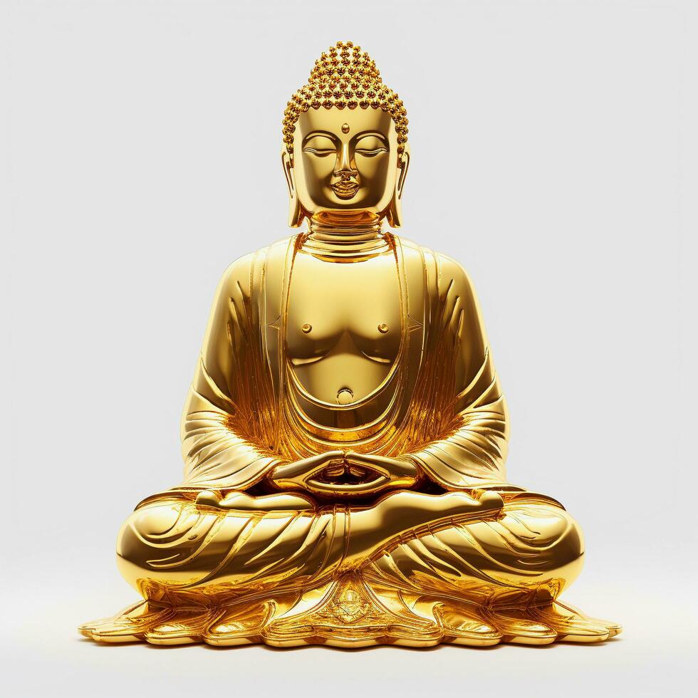 Buddha statue on light background,statue spiritual educator of India, the founder of Buddhism. AI Generative photo