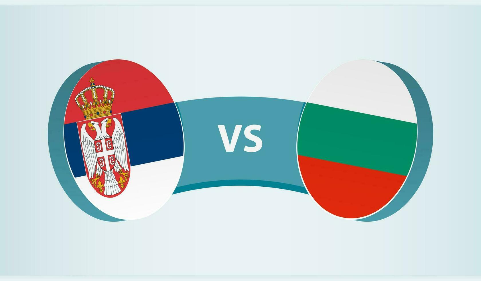 Serbia versus Bulgaria, team sports competition concept. vector