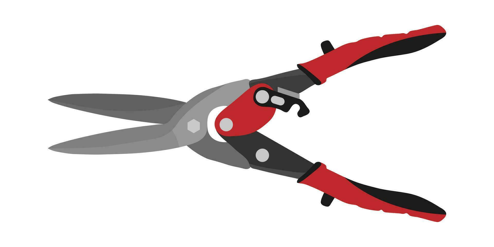 Scissors for cutting metal tool vector flat illustration