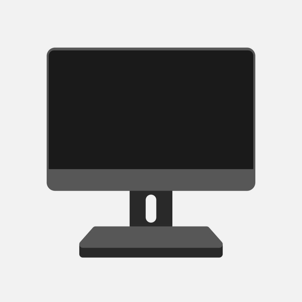 Computer display isolated on white background Screen computer monitor vector