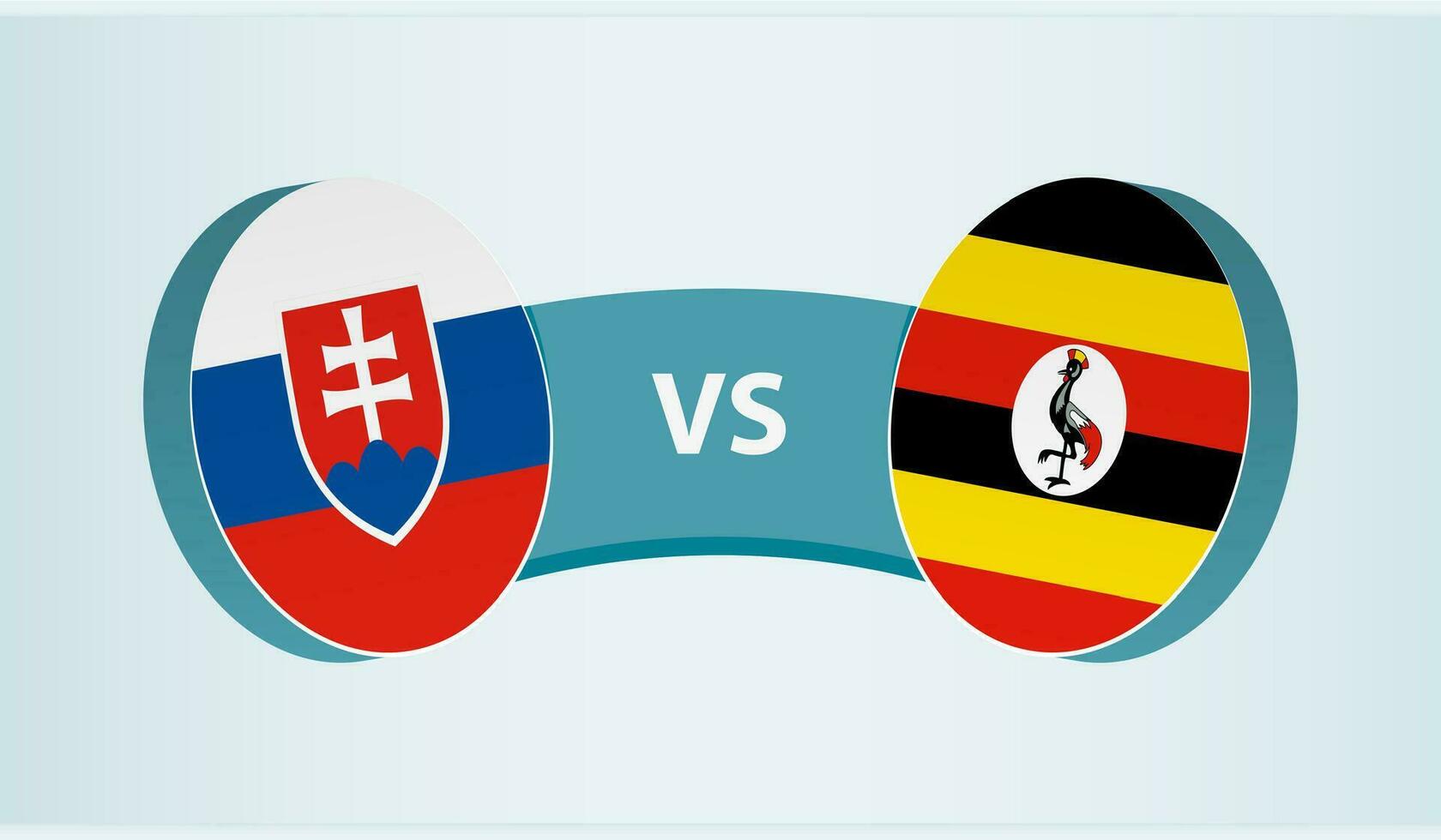 Eslovaquia versus Uganda, equipo Deportes competencia concepto. vector