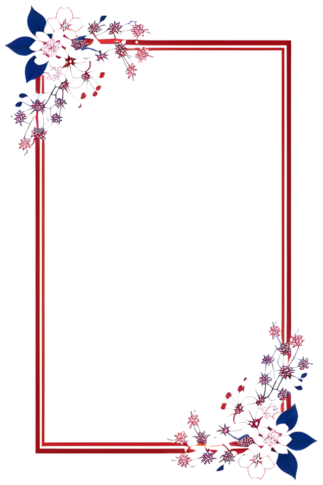 AI generated Sakura border frame, Japanese border frame PNG transparent background