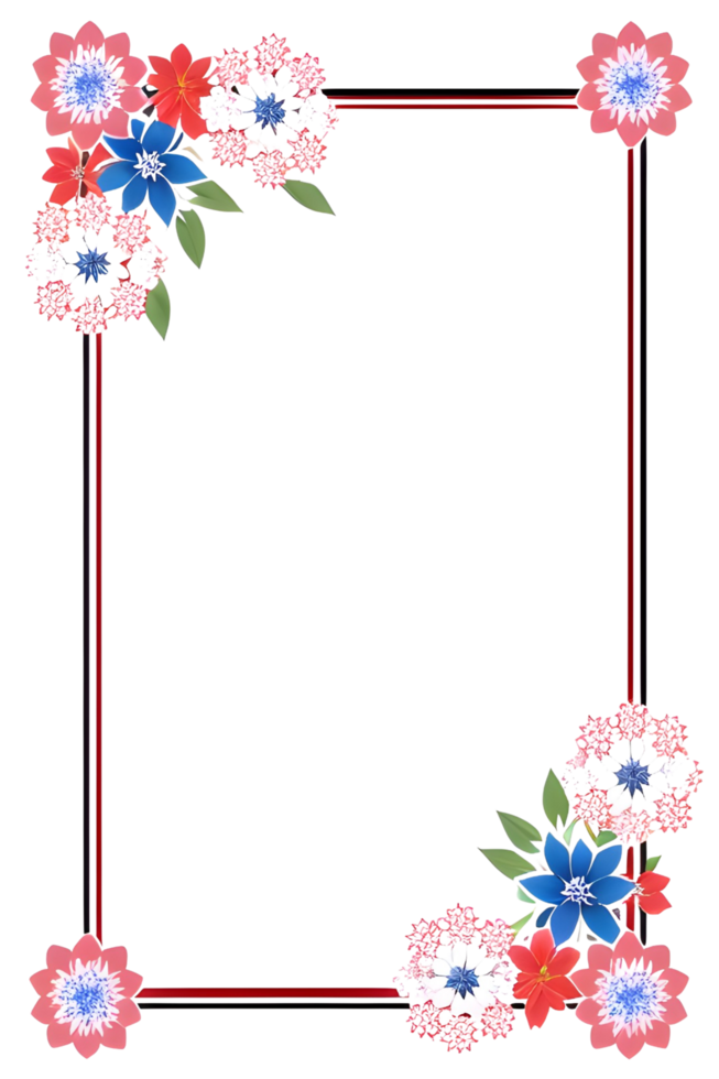 AI generated Sakura border frame, Japanese border frame PNG transparent background