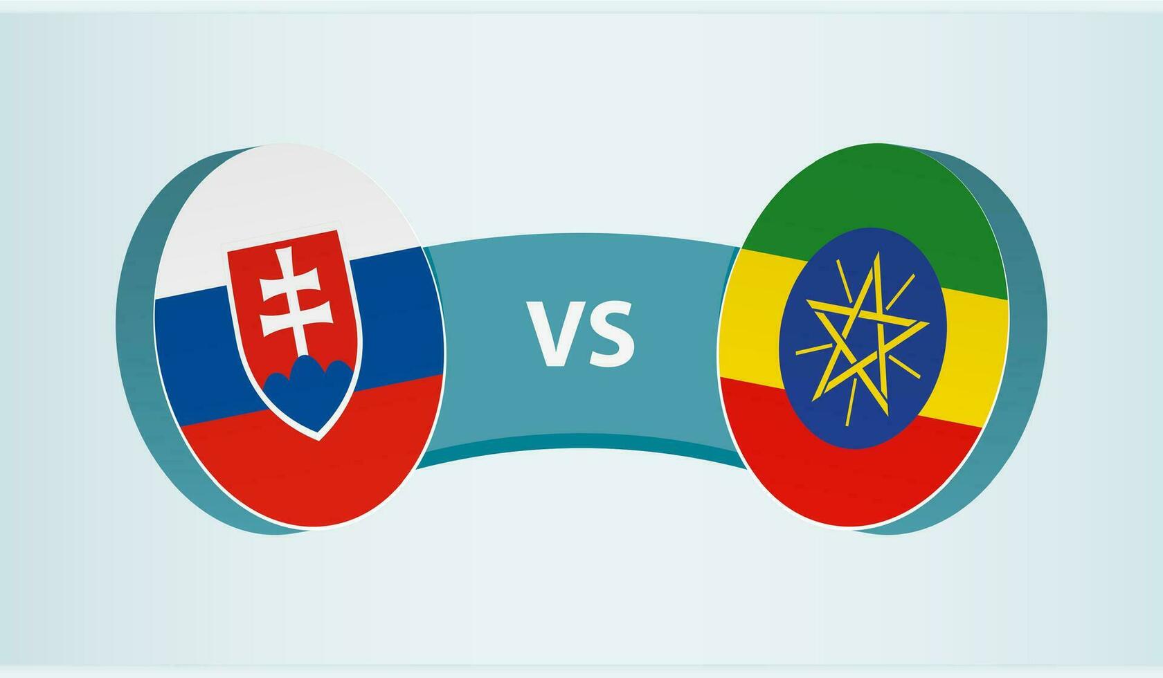 Slovakia versus Ethiopia, team sports competition concept. vector