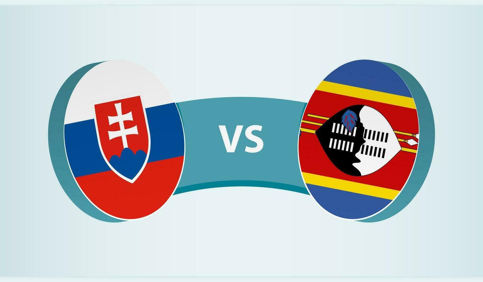 Eslovaquia versus suazilandia, equipo Deportes competencia concepto. vector