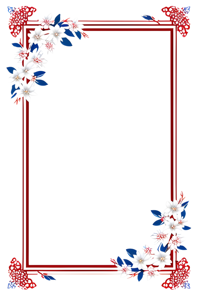 AI generated Sakura border frame, Japanese border frame PNG transparent background