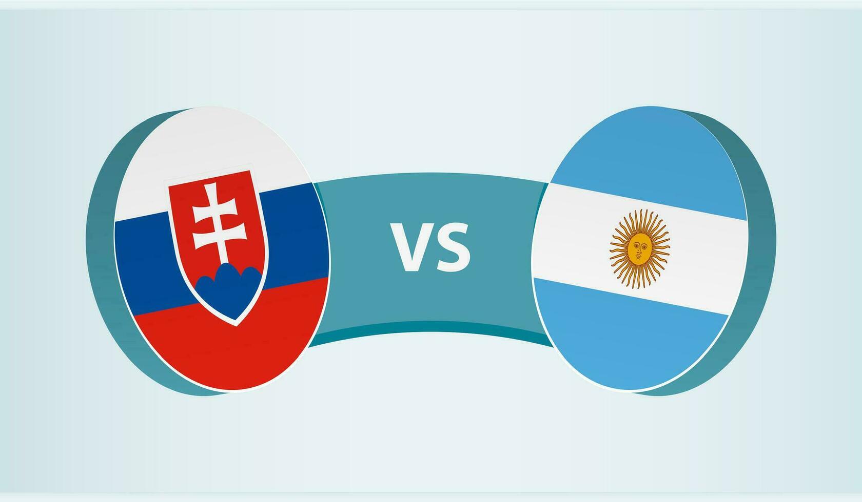 Slovakia versus Argentina, team sports competition concept. vector