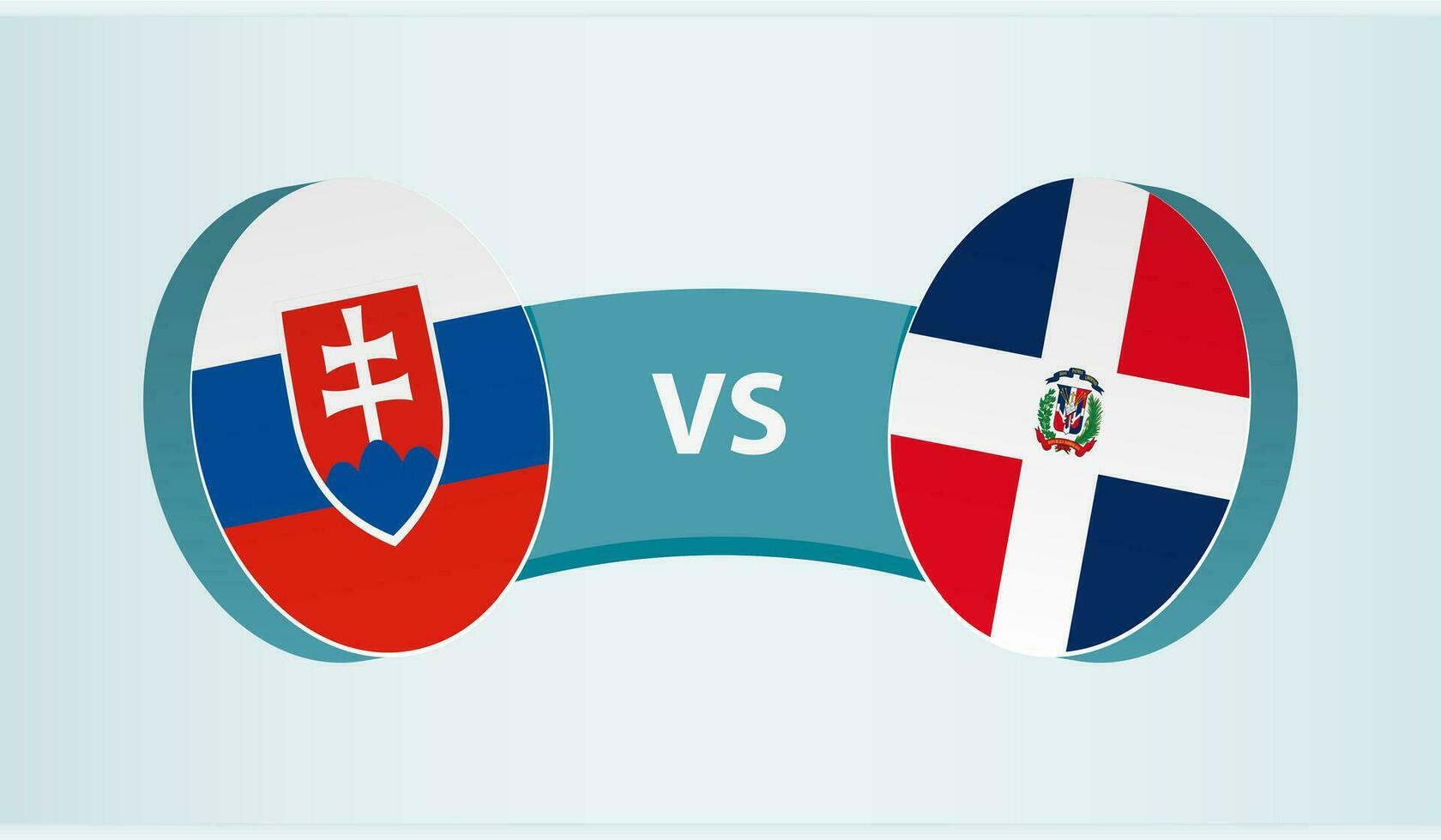 Eslovaquia versus dominicano república, equipo Deportes competencia concepto. vector