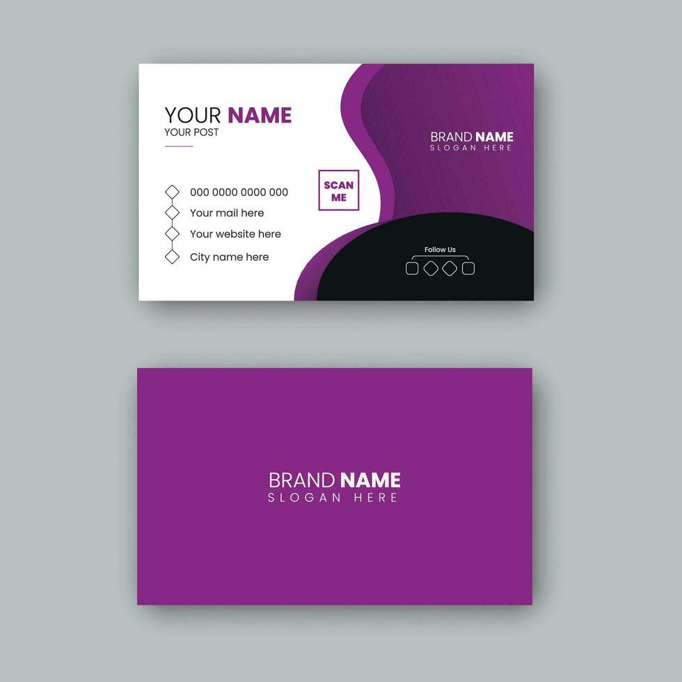 Modern minimalist business card design template. vector