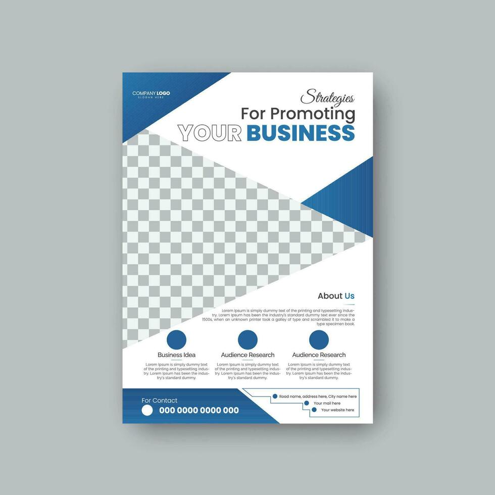 Corporate minimalist business flyer design template. vector