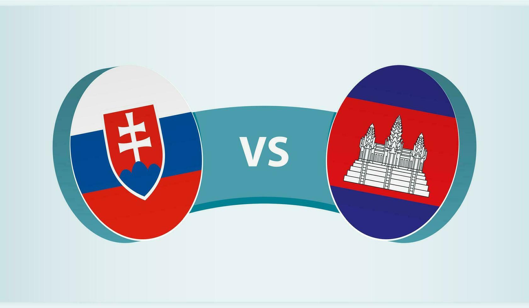 Slovakia versus Cambodia, team sports competition concept. vector