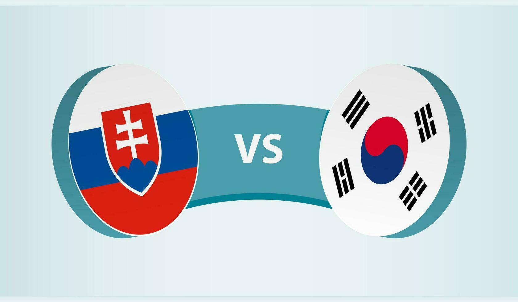 Slovakia versus South Korea, team sports competition concept. vector