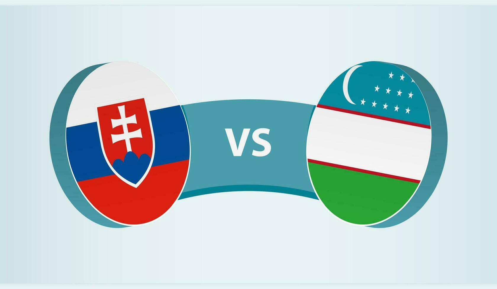 Slovakia versus Uzbekistan, team sports competition concept. vector