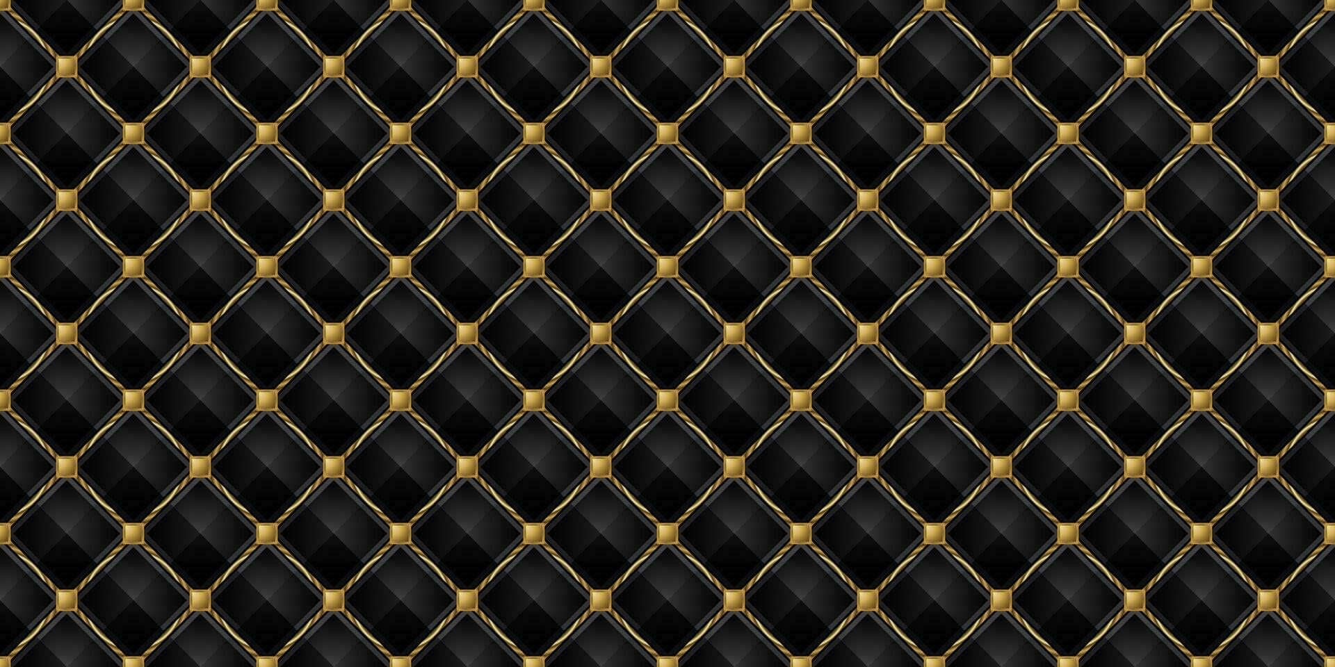 Luxury black and gold leather background. Seamless pattern. vector
