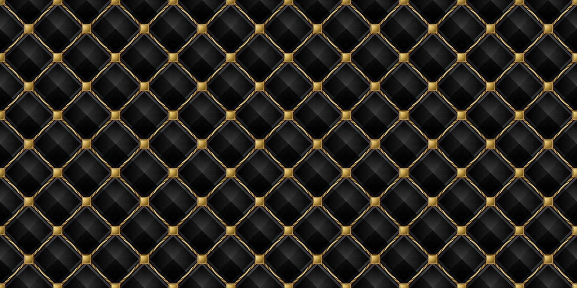 Luxury black and gold leather background. Seamless pattern. vector