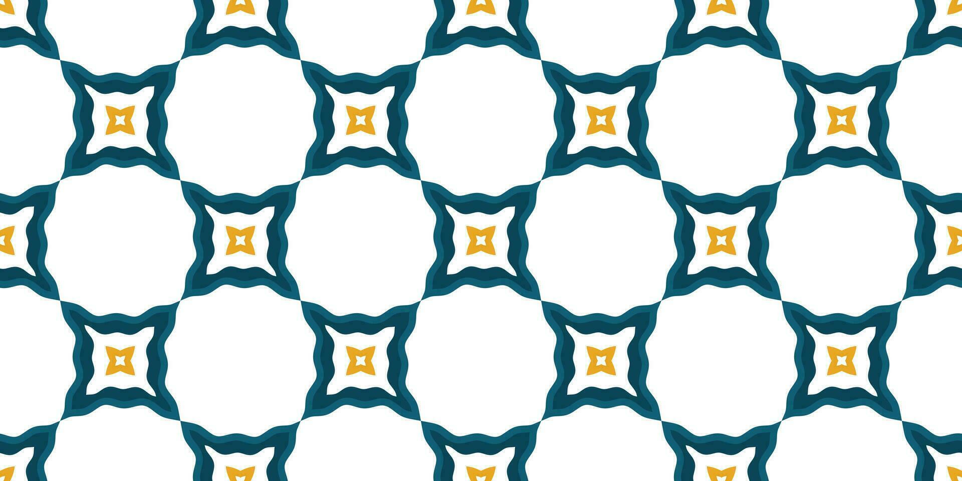 Mediterranean style ceramic tile pattern Ethnic folk ornament Colorful seamless geometric pattern vector