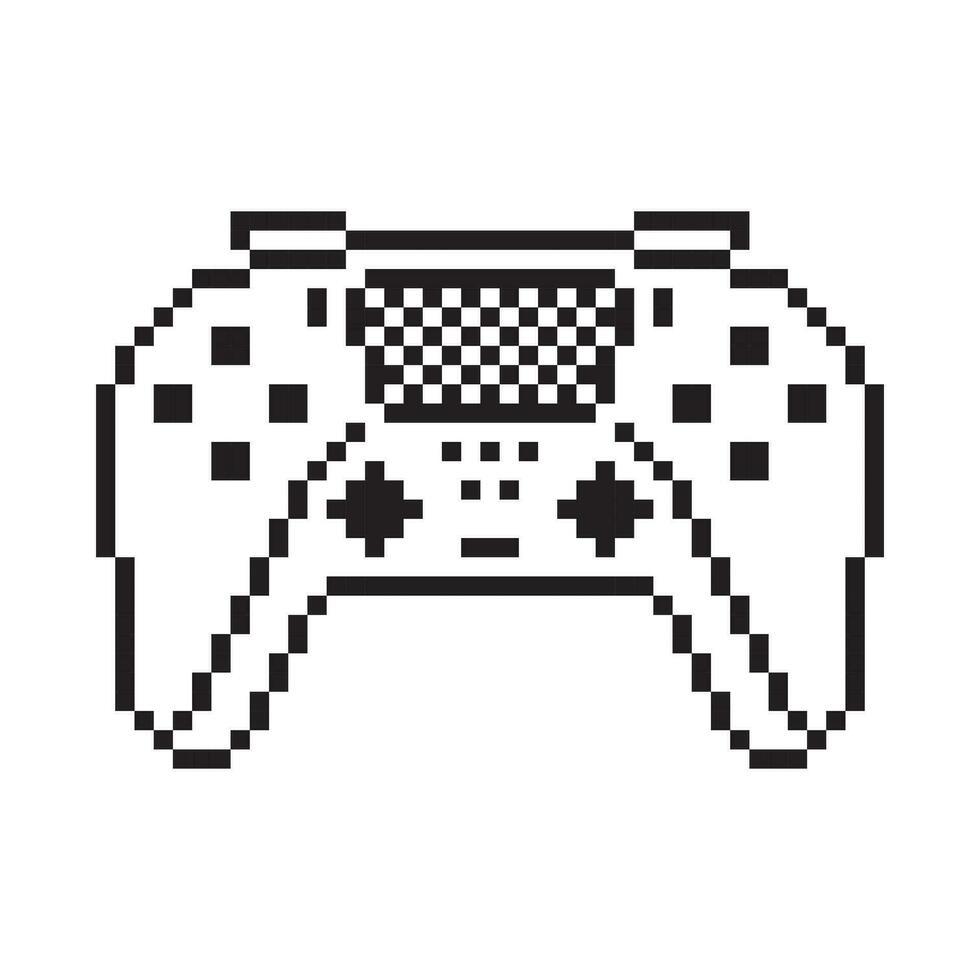 vídeo juego controlador ilustración gamepad firmar píxel Arte estilo vector