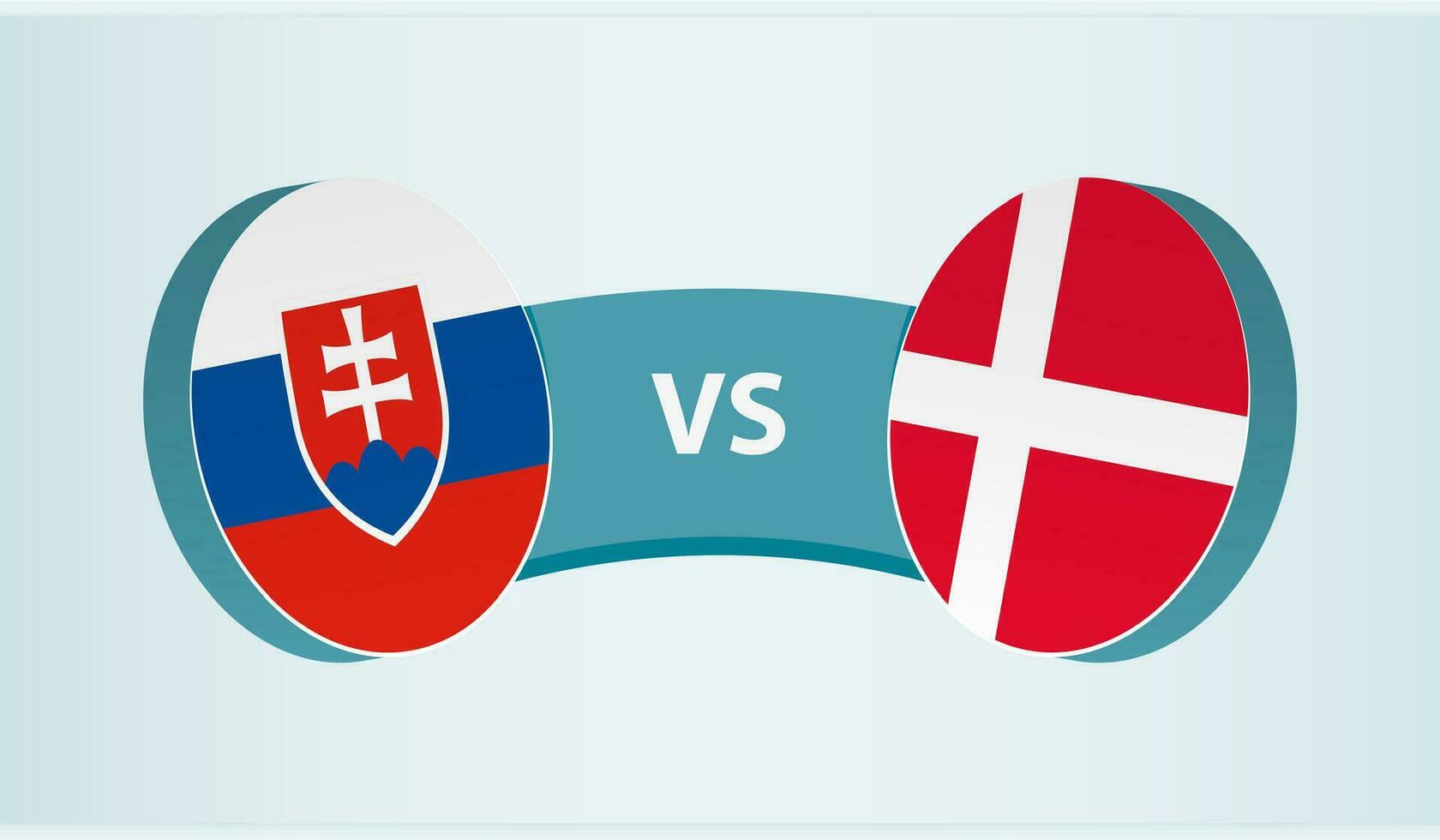 Eslovaquia versus Dinamarca, equipo Deportes competencia concepto. vector