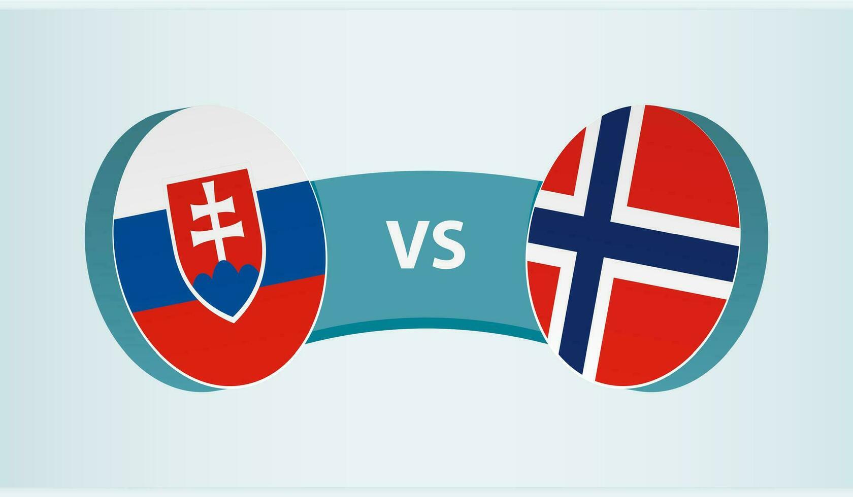Slovakia versus Norway, team sports competition concept. vector