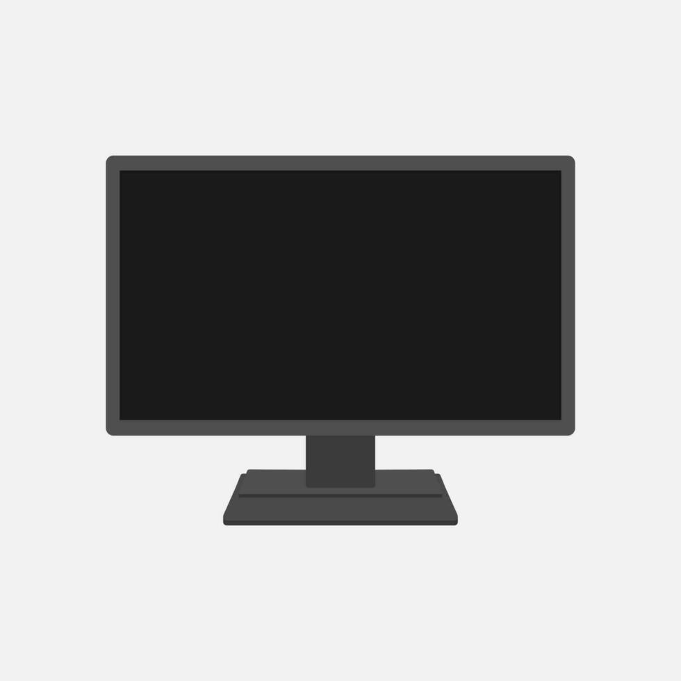 Computer display isolated on white background Screen computer monitor vector