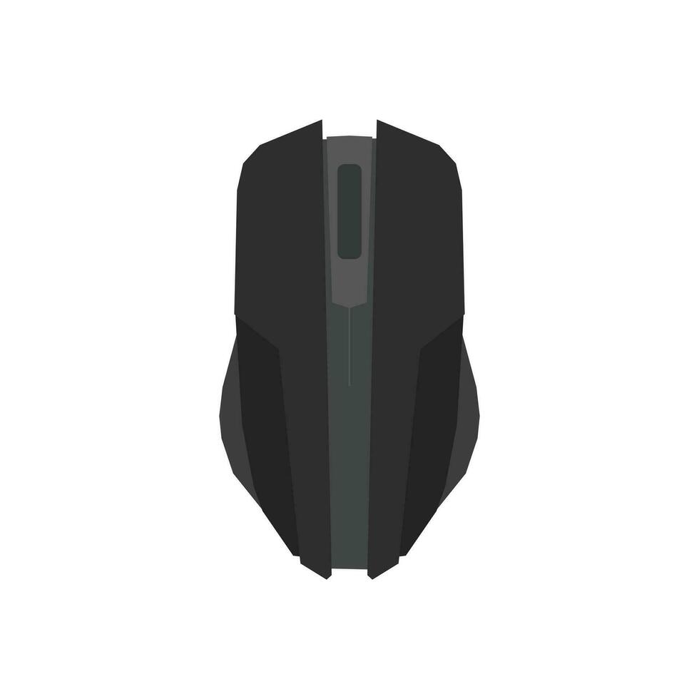 Black Computer gaming mouse icon flat vector