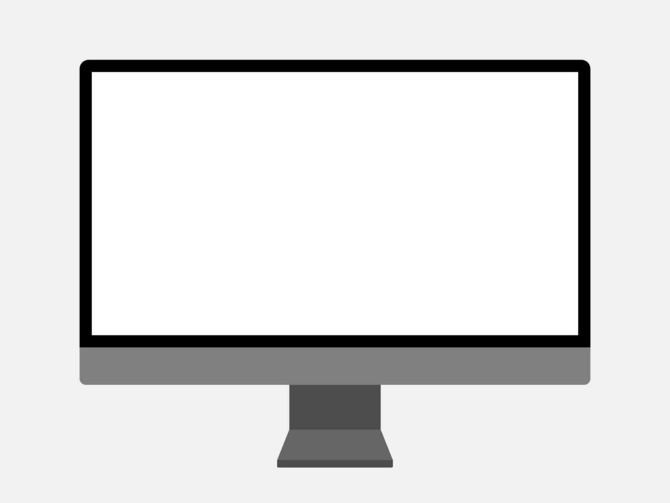 Computer display isolated on white background Screen computer monitor vector