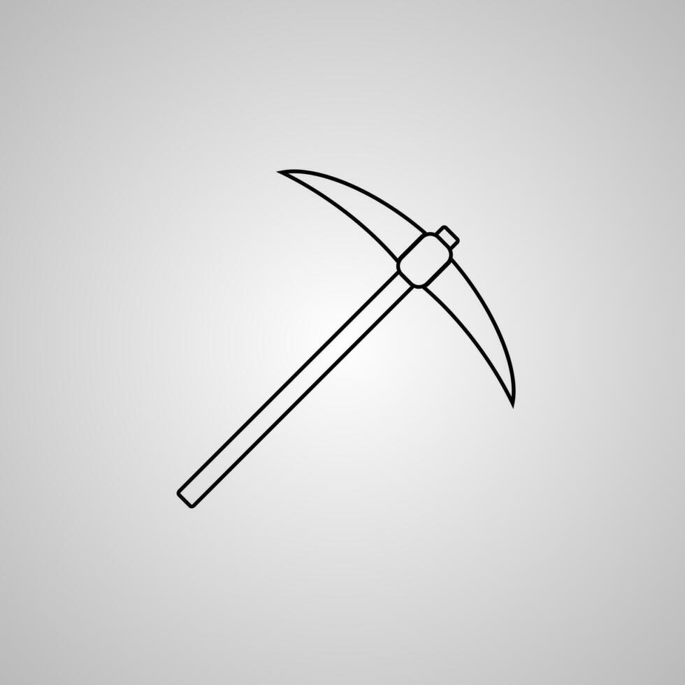 Black and white Pickaxe icon vector illustration