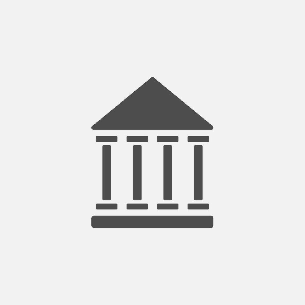 Bank vector linear flat icon