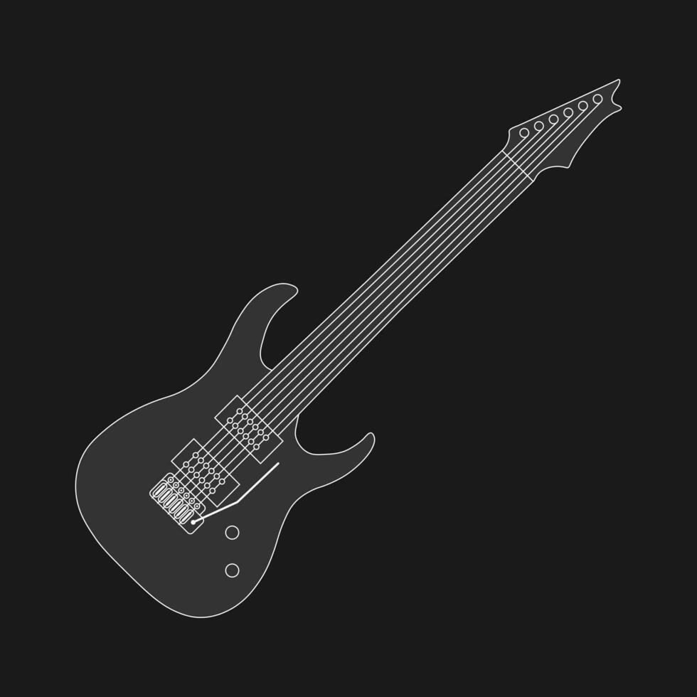 eléctrico guitarra plano lineal ilustración vector