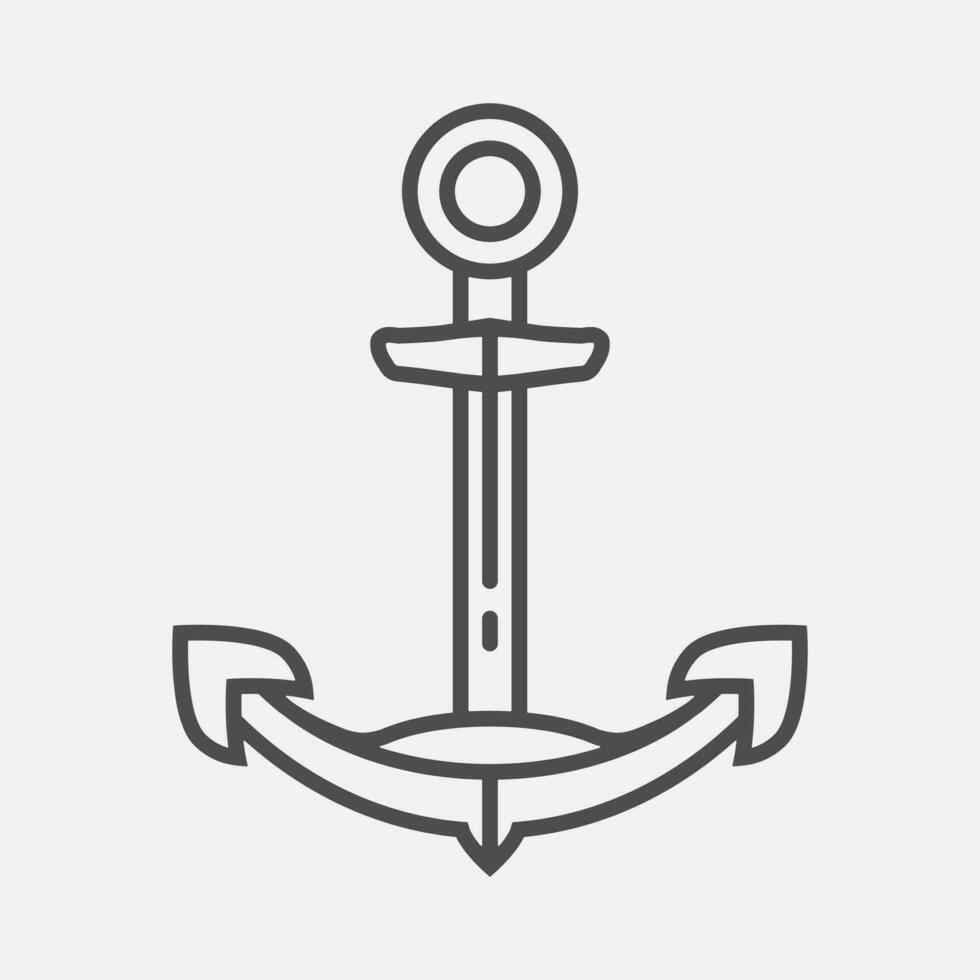 Anchor vector icon on white background