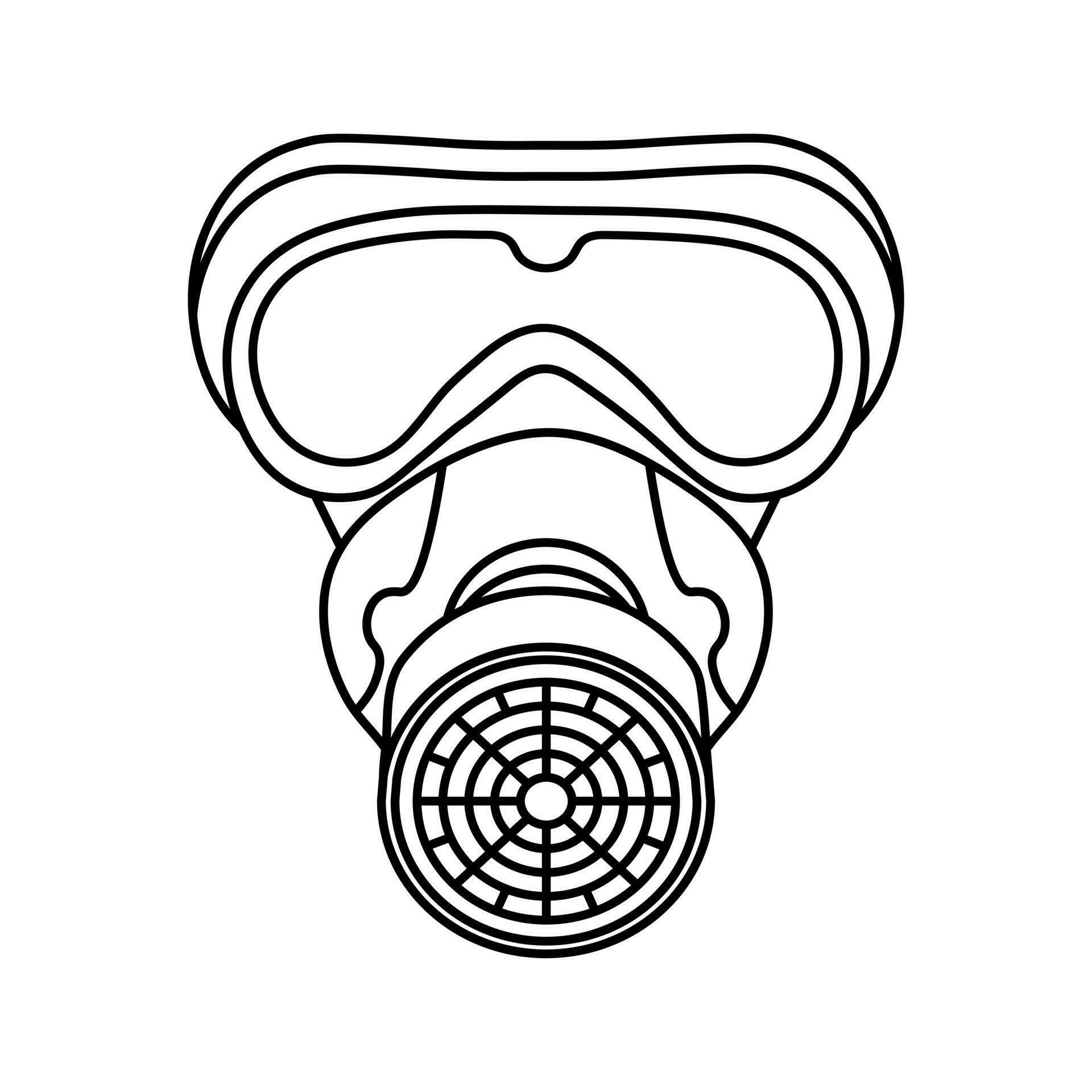Vector linear Safety breathing mask illustration 34885491 Vector Art at