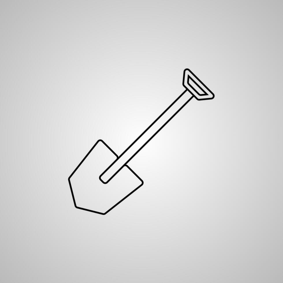 Shovel icon vector illustration Linear symbol