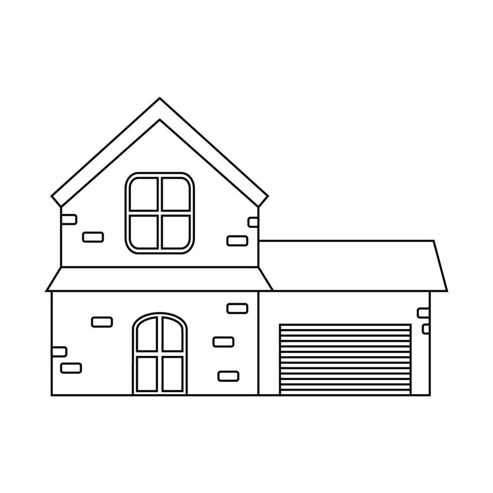 Home line icon Front view House front view symbol vector