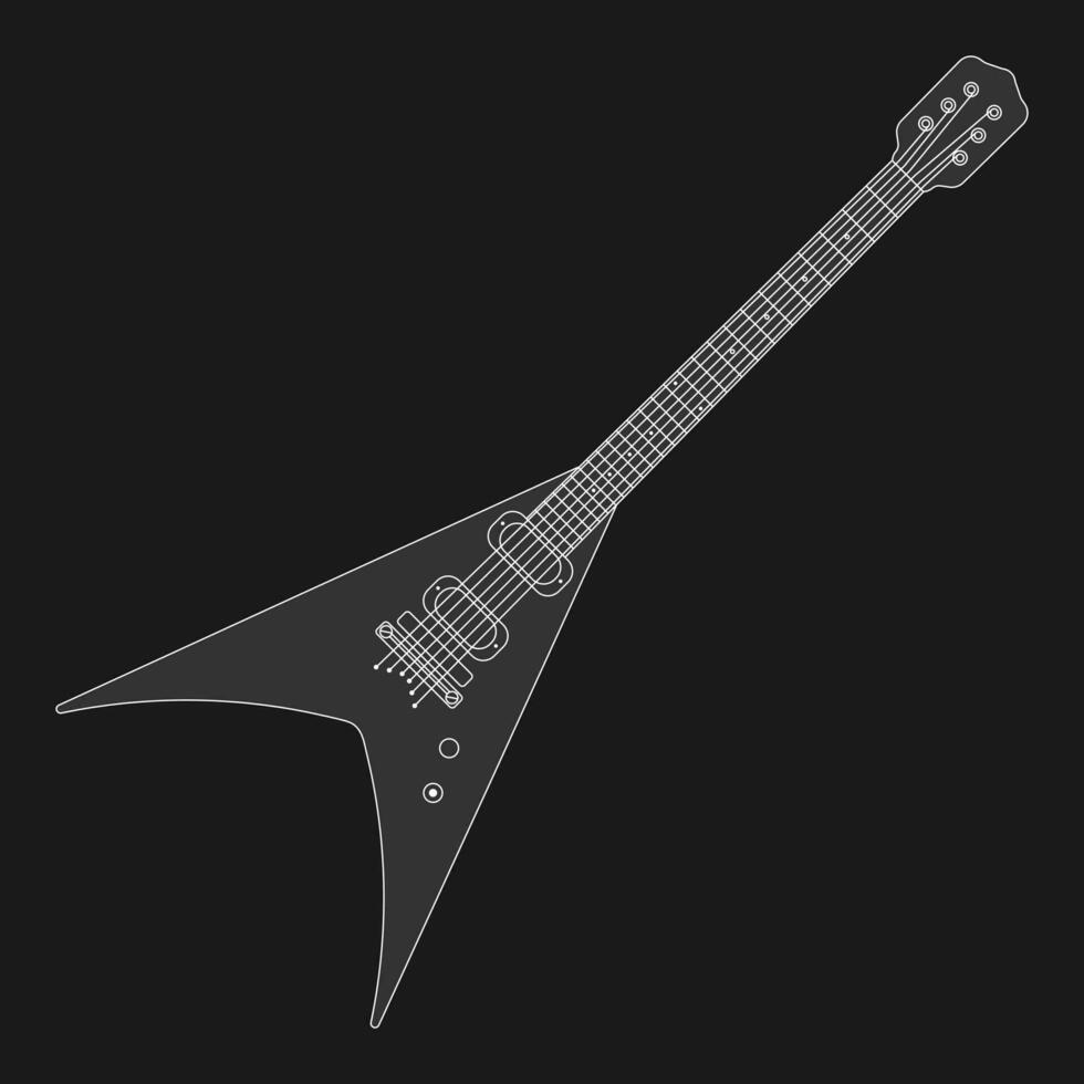 eléctrico guitarra plano lineal ilustración vector