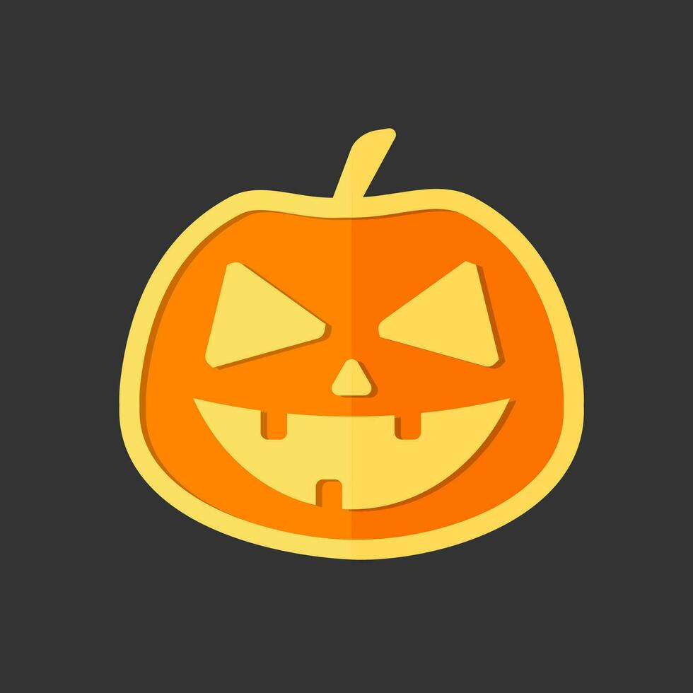 Halloween pumpkin isolated flat style vector