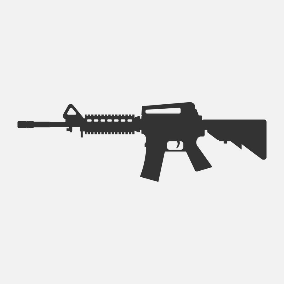 vector pistola rifle plano vector icono