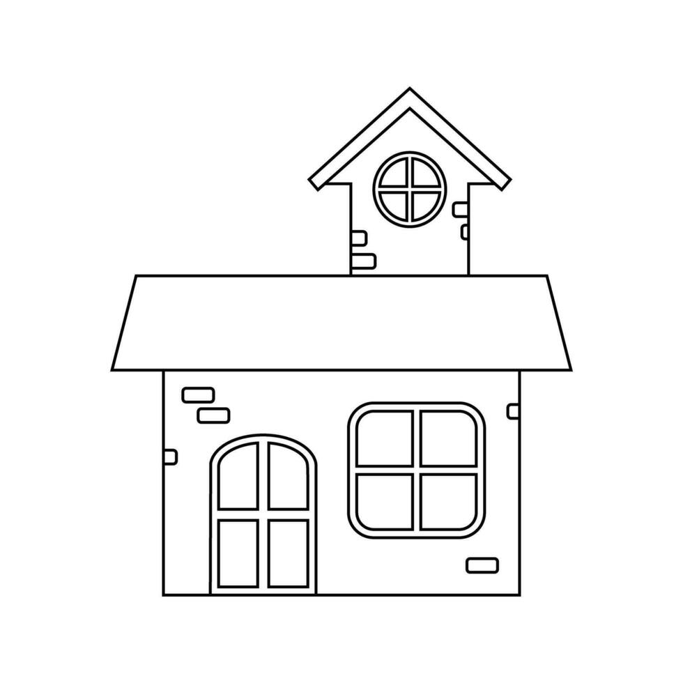 Home line icon Front view House front view symbol vector