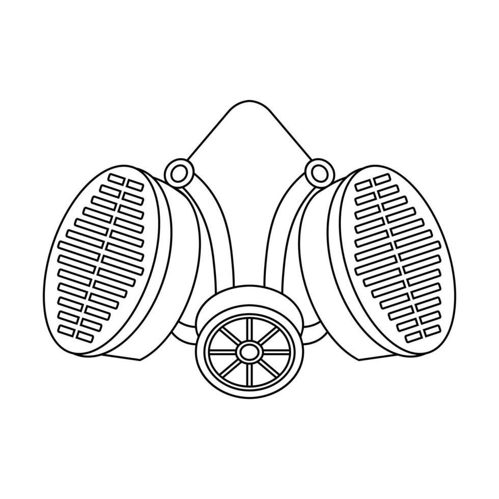 vector lineal la seguridad respiración máscara ilustración