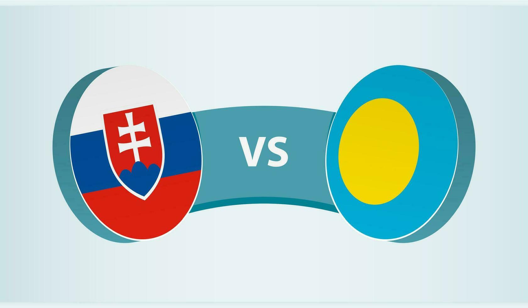 Slovakia versus Palau, team sports competition concept. vector