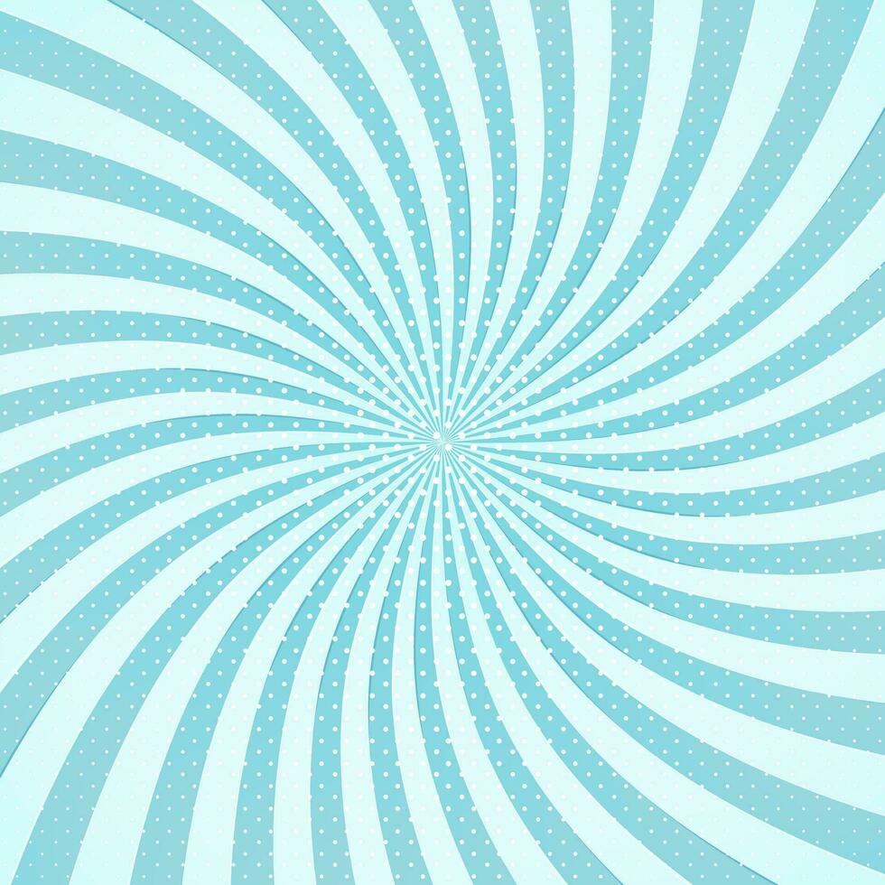 Swirling radial background Helix rotation rays With dots vector