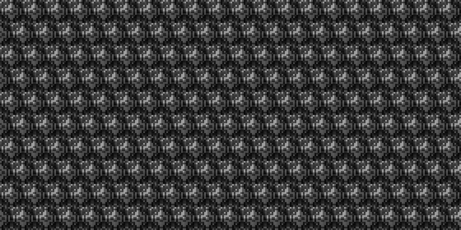 Monochrome geometric grid Pixel Art style background Modern black and white abstract mosaic texture vector