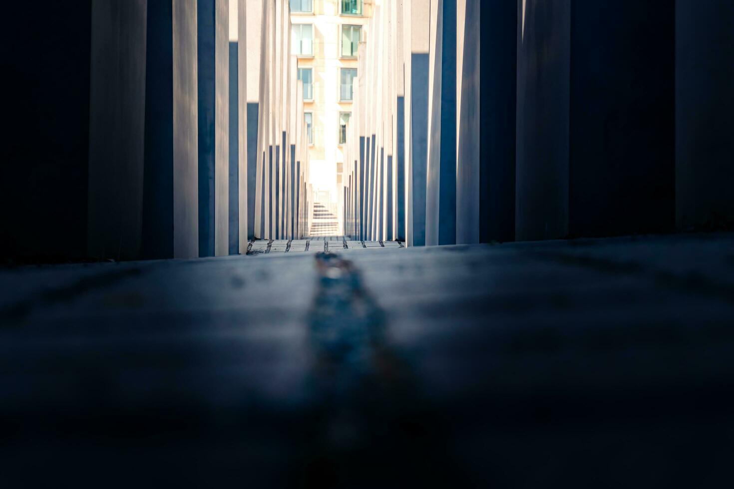 Berlin, Germany-august 9, 2022-view of the Memorial to the Murdered Jews of Europe on Berlin during a sunny day photo