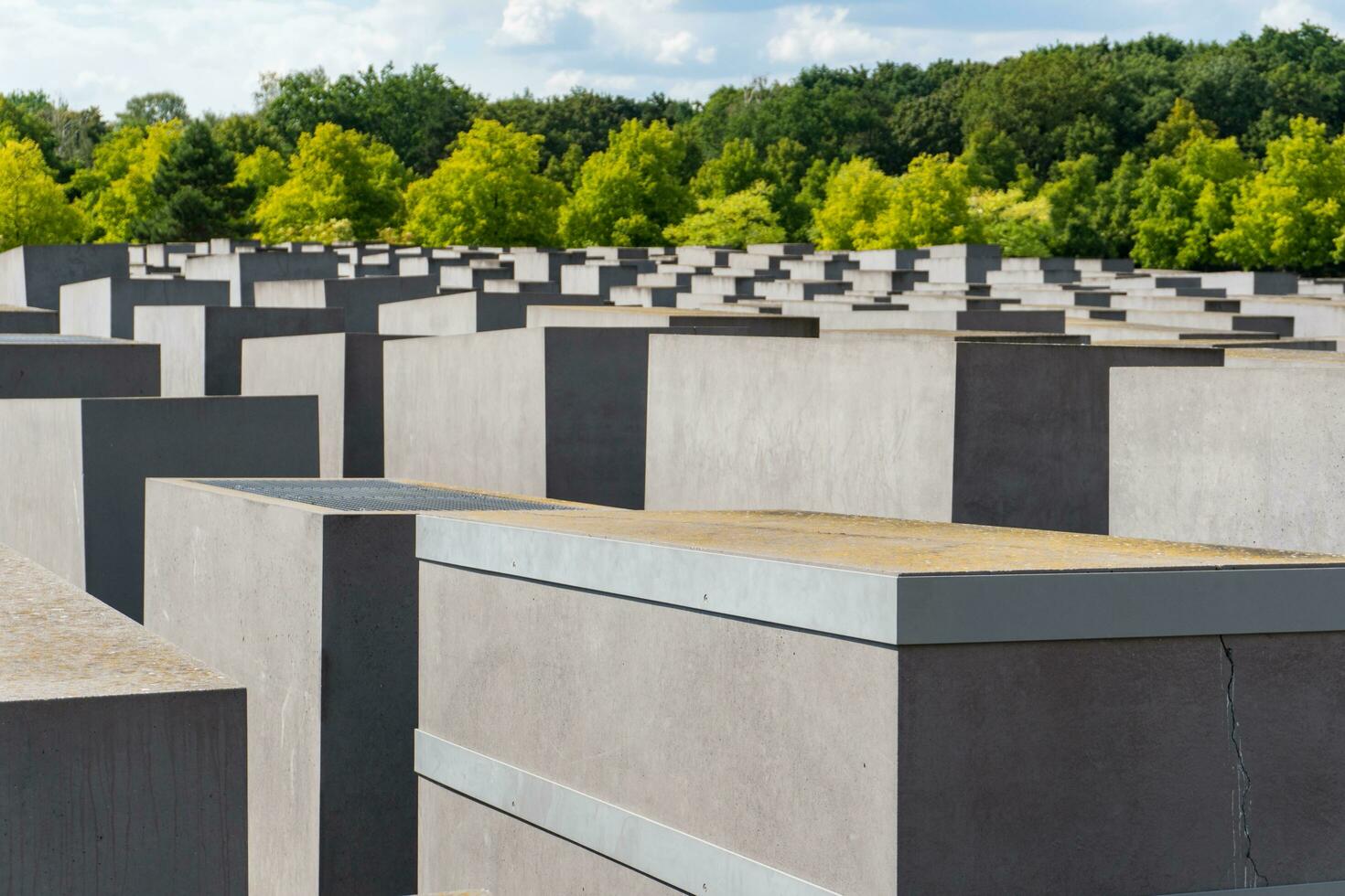 Berlin, Germany-august 9, 2022-view of the Memorial to the Murdered Jews of Europe on Berlin during a sunny day photo