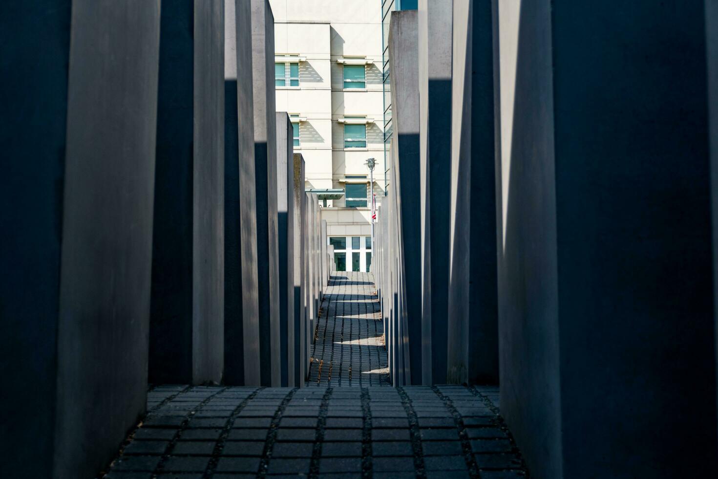 Berlin, Germany-august 9, 2022-view of the Memorial to the Murdered Jews of Europe on Berlin during a sunny day photo
