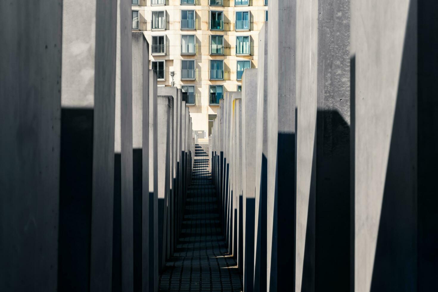 Berlin, Germany-august 9, 2022-view of the Memorial to the Murdered Jews of Europe on Berlin during a sunny day photo