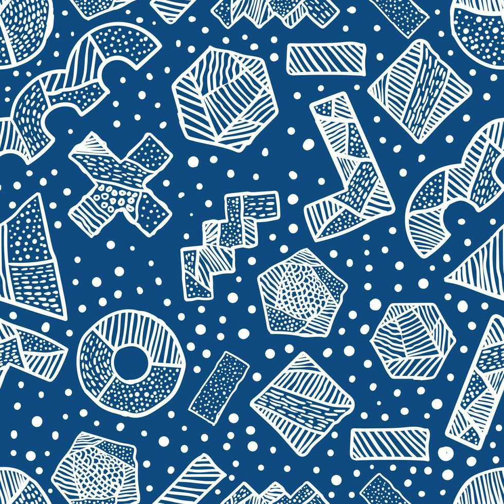 Hand drawn Doodle pattern Abstract ornament background vector