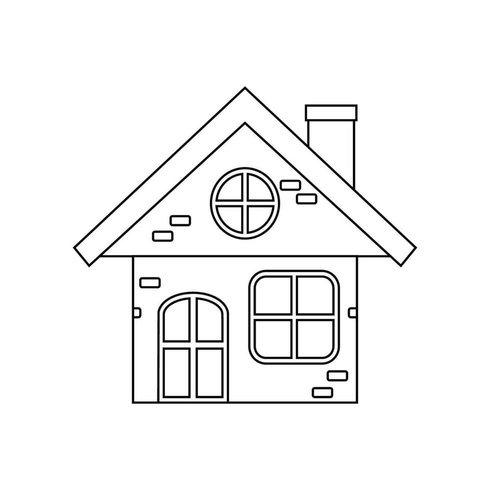 Home line icon Front view House front view symbol vector