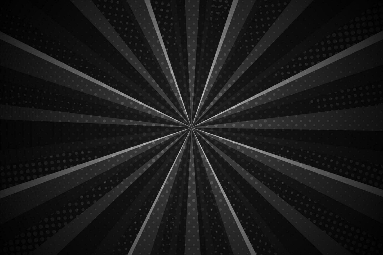 Dark black retro halftone background with stripes and dots vector